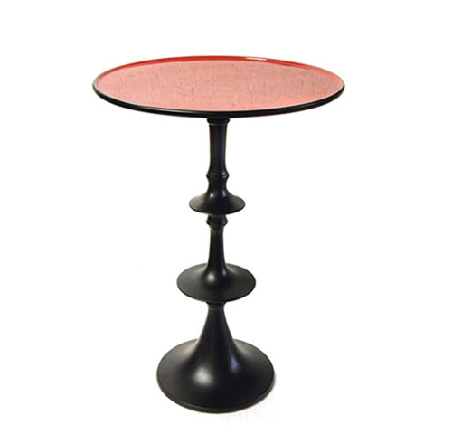 111 Round red table 30cm height 42cm - Table rouge emaillée diamètre 30cm Hauteur 42cm
